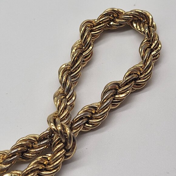 VTG Monet Gold Tone Rope Chain Bracelet - Picture 7 of 8
